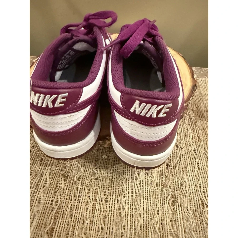 Nike Dunk Low White Purple Leather - Size Kids 4Y FB9109-110